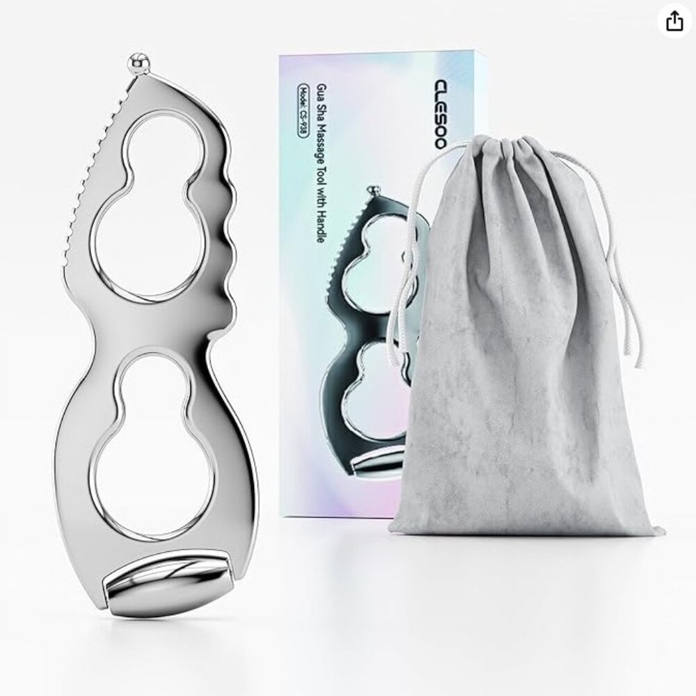 CLESOO Gua Sha Massage Tool & Face Roller - Zinc Alloy Body & Face Massager